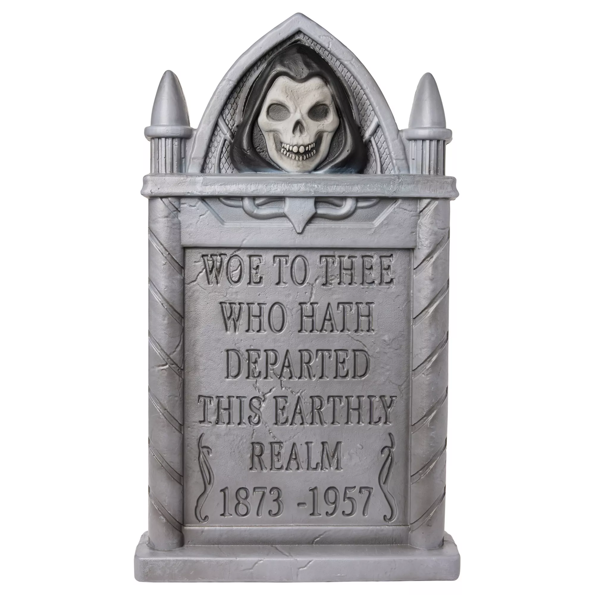24 Inch Woe To Thee Grim Reaper Animated Tombstone