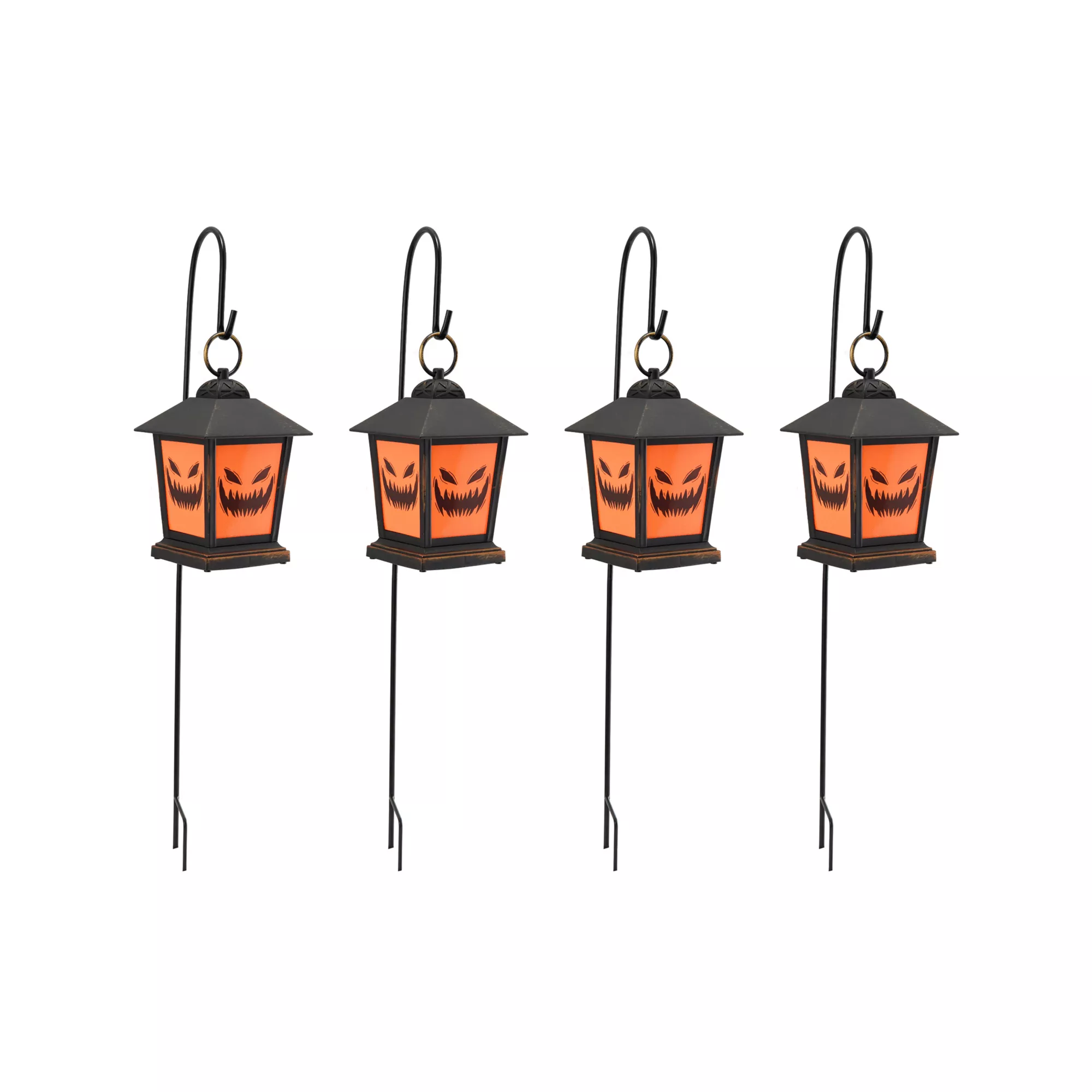 Light-Up LED Jack-O-Lantern Pathway Markers