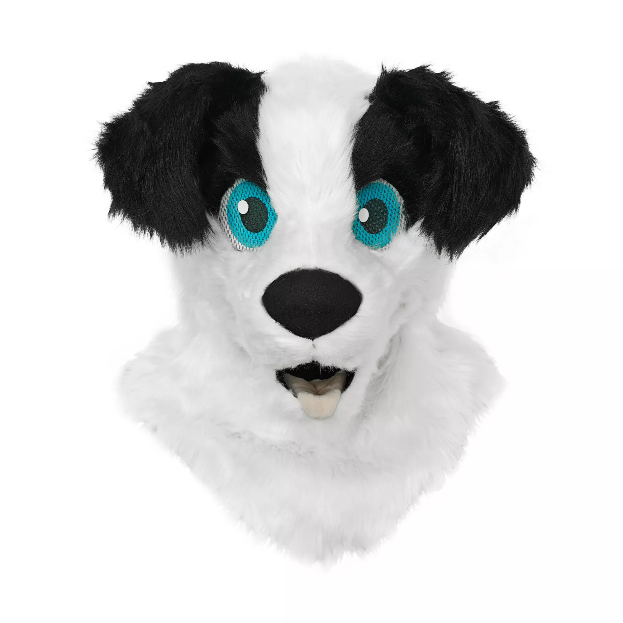 Black and White Dog Furry Head Full Mask at Spirit Halloween