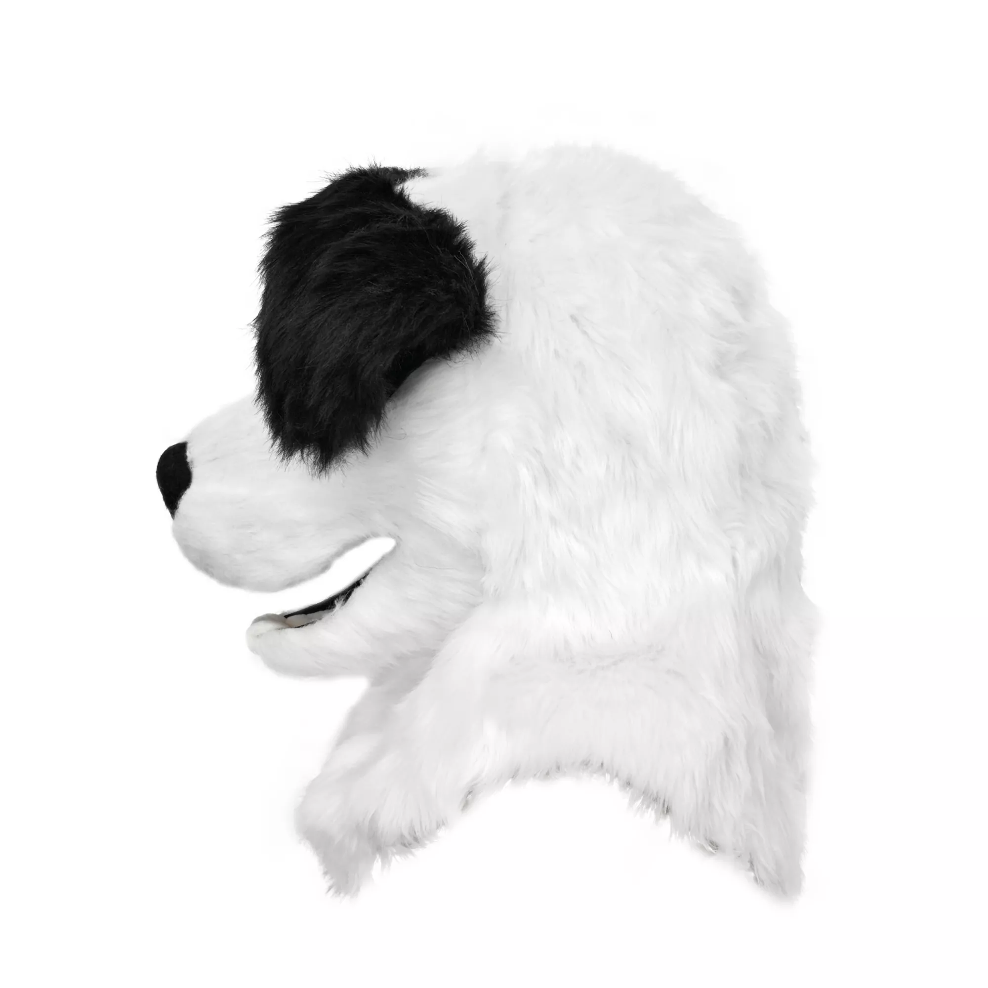Black and White Dog Furry Head Full Mask at Spirit Halloween