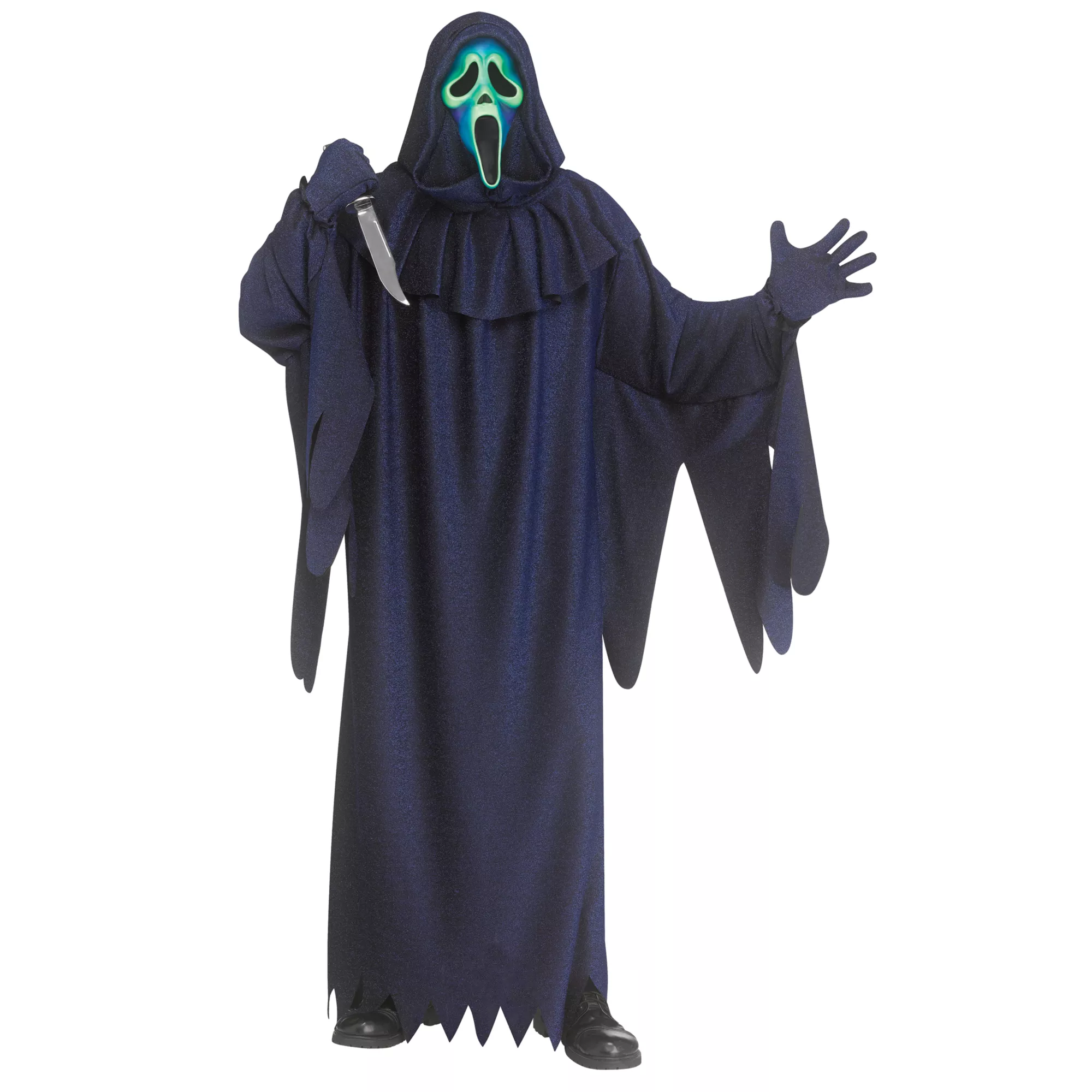 Adult Ghost Face Light-Up Neon Blacklight Costume