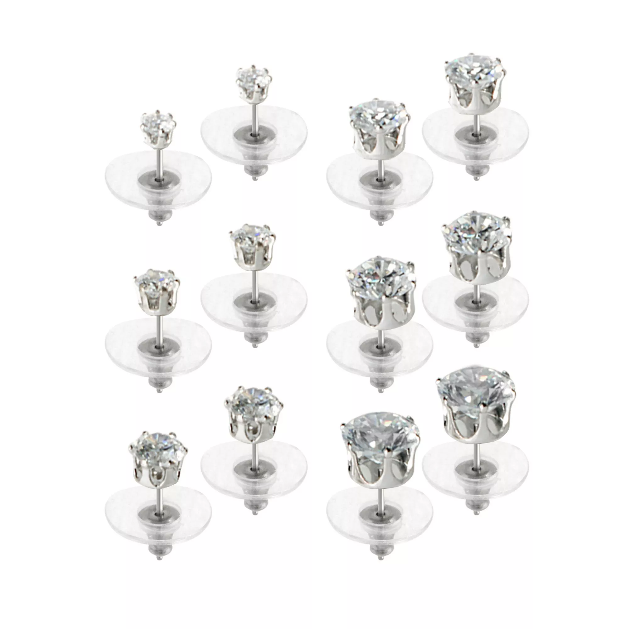 CZ Round Stud Earrings - 12 Pack at Spencer's