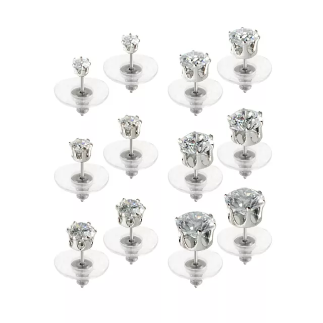 CZ Round Stud Earrings - 12 Pack at Spencer's