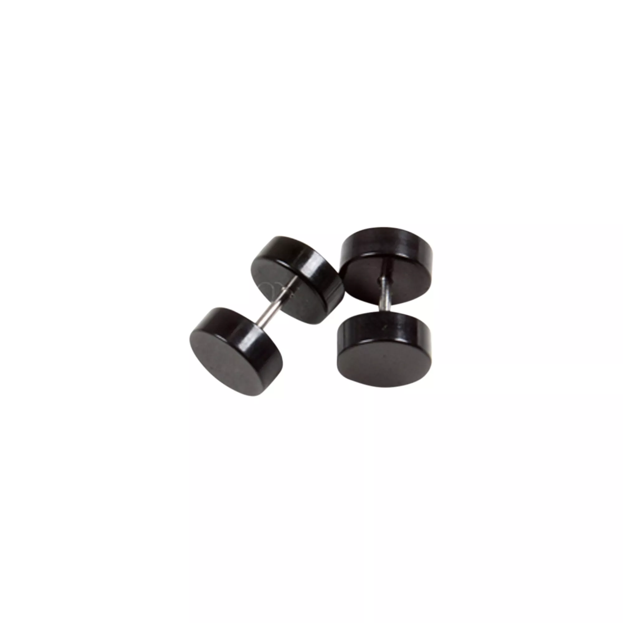 Black Plain Fake Plug Earrings 2 Pack - 16 Gauge
