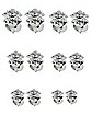 Square Clear C Stud Earrings 12 Pack