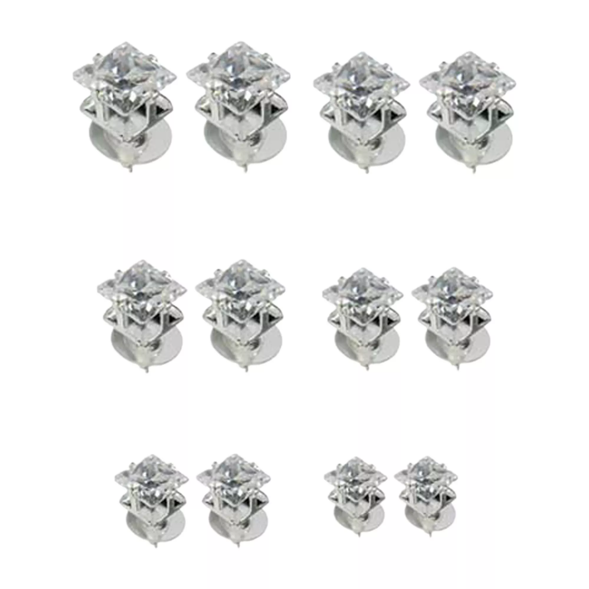 Square Clear C Stud Earrings 12 Pack at Spencer's