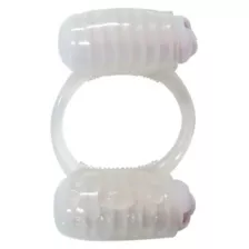 Glow in the Dark Double Trouble Vibrating Cock Ring - Sexology at Spencer's