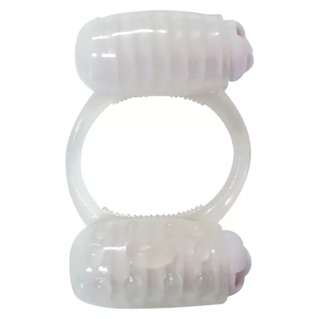 Glow in the Dark Double Trouble Vibrating Cock Ring - Sexology at Spencer's