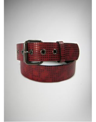 Red and Black Textured Belt - Spencer's