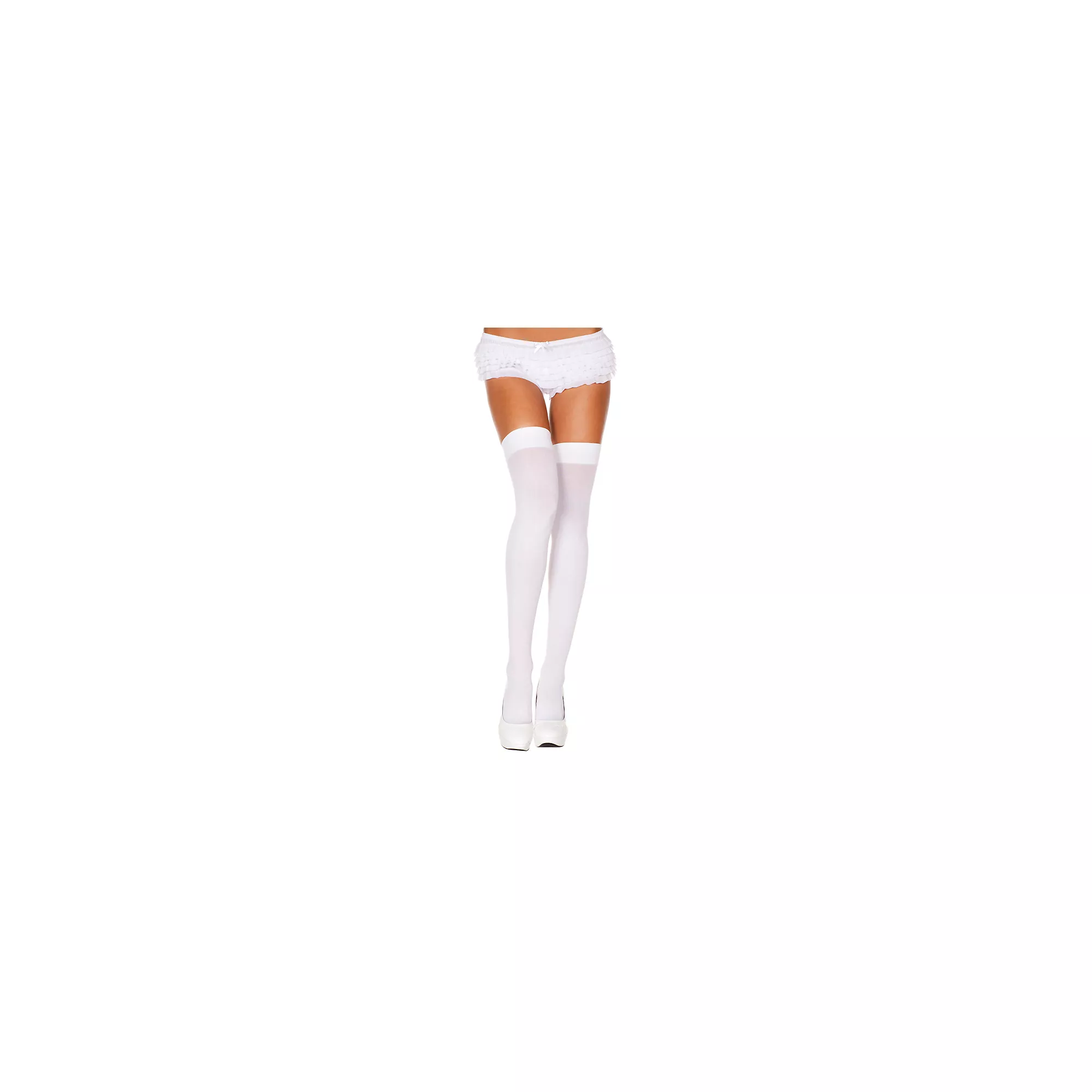 White Thigh High Stockings at Spencer's