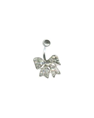 Bow Curved Barbell Belly Ring - 14 Gauge by Spencer's