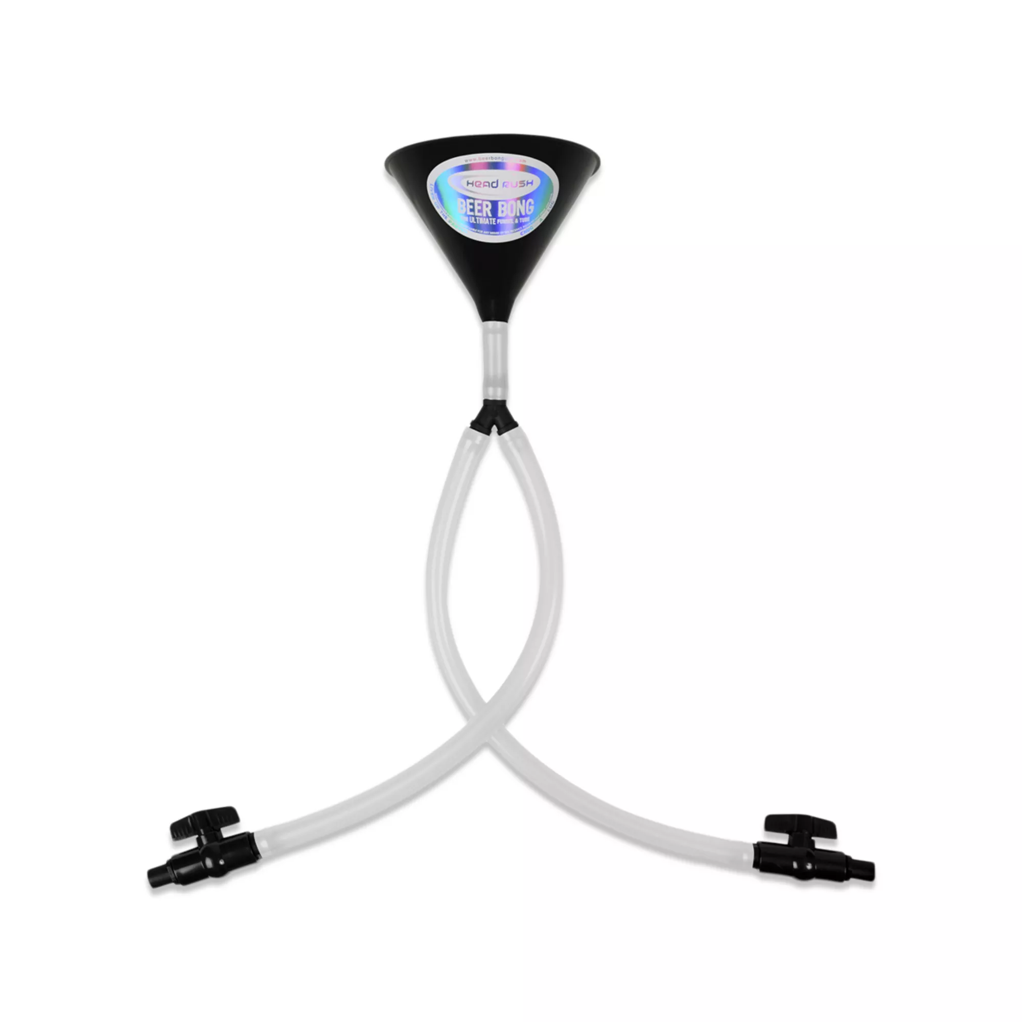 Double Header Beer Bong - 24 Inch Black & White at Spencer's