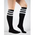 Athletic Stripe Knee High Socks Black & White at Spencer's