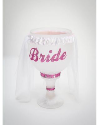 bride with veil pimp cup bachelorette party