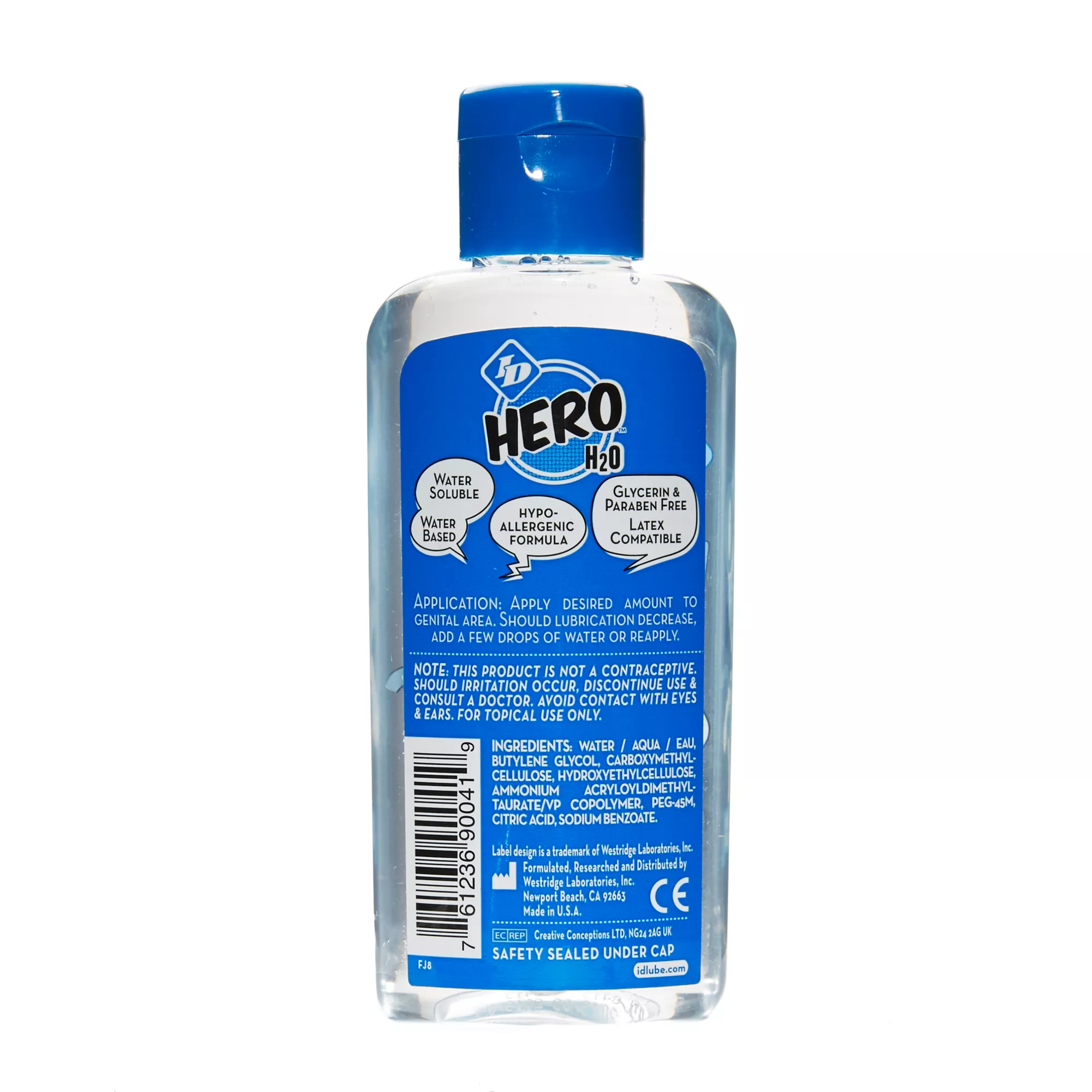 Hero H2o Hypoallergenic Water-Based Lube - 4.4 oz. at Spencer's