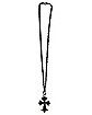 Black Double Cross Necklace