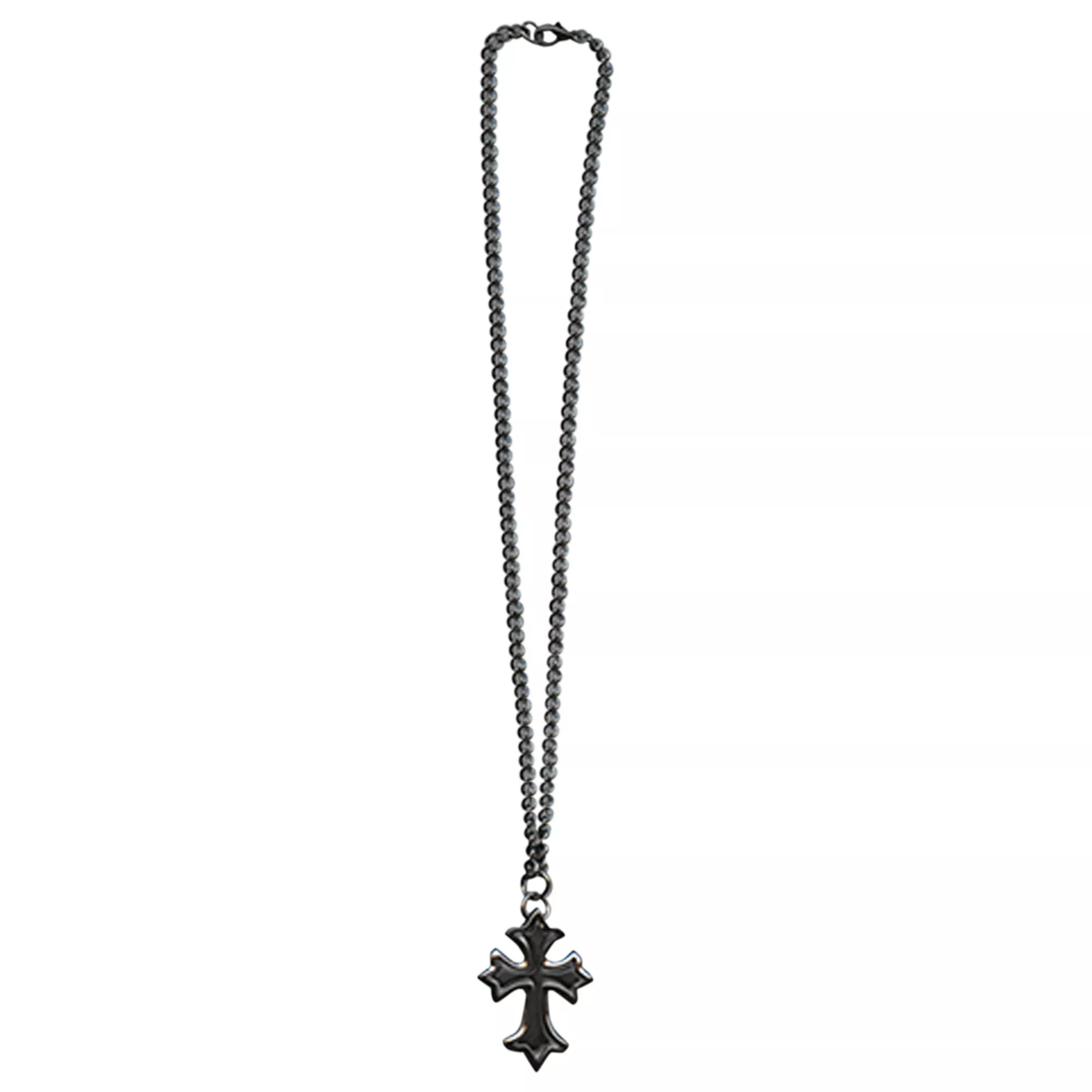 Black Double Cross Necklace