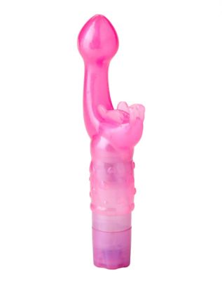 hott love butterfly kiss multi speed g spot waterproof vibrator - 7 inch