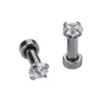 Clear CZ Silver-Plated Plugs at Spencer's