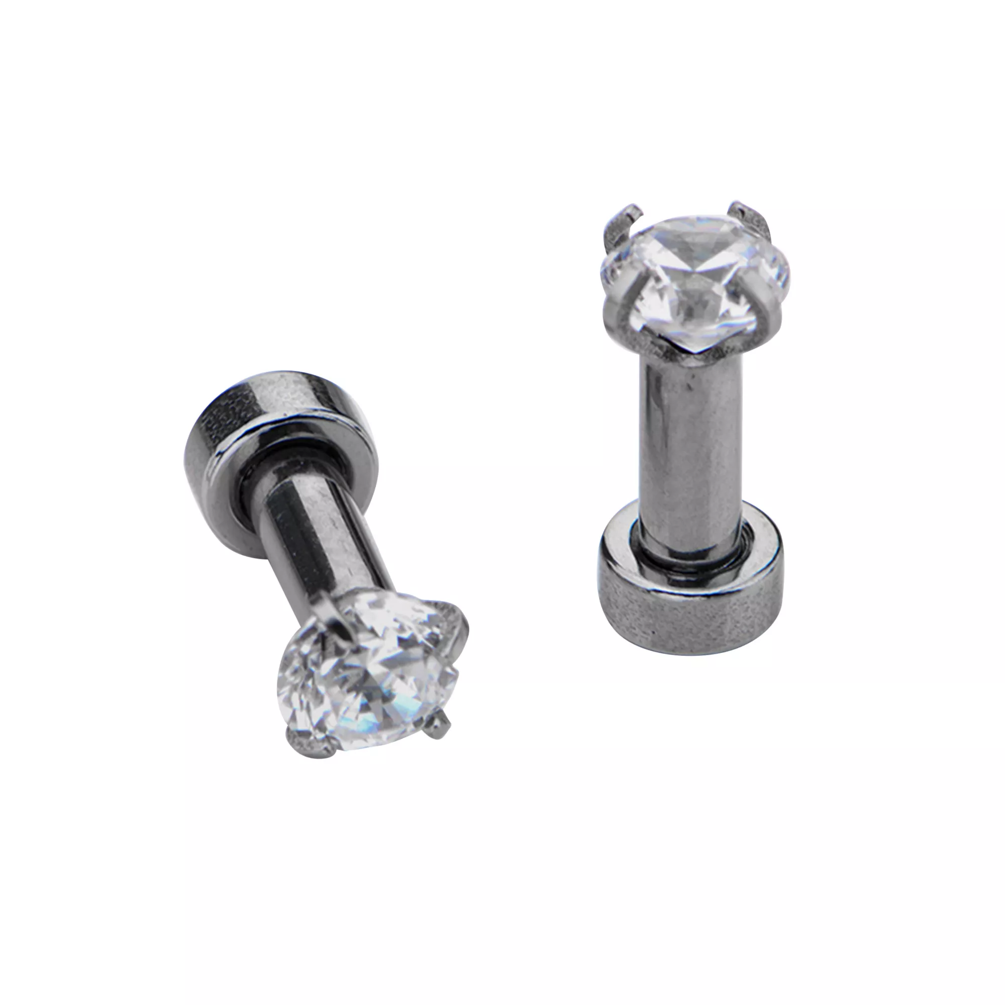 Clear CZ Silver-Plated Plugs at Spencer's