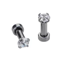 Clear CZ Silver-Plated Plugs at Spencer's