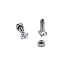 Clear CZ Silver-Plated Plugs at Spencer's