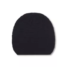 Black Slouch Rib Hem Beanie Hat at Spencer's