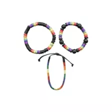 Rainbow Pride Bead Bracelet 3-Pack at Spencer's
