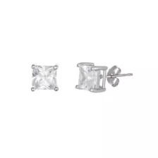Square Clear CZ Stud Earrings at Spencer's