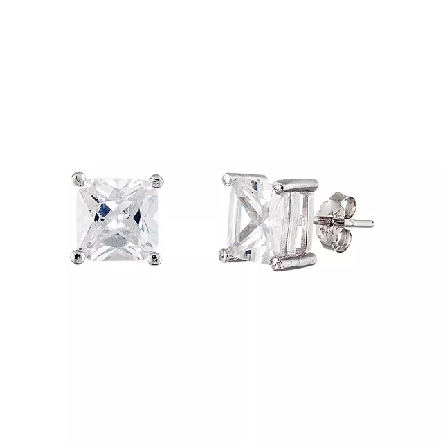 Square CZ Stud Earrings at Spencer's