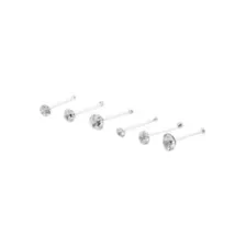 Multi-Pack CZ Stud Nose Rings - 6 Pack at Spencer's