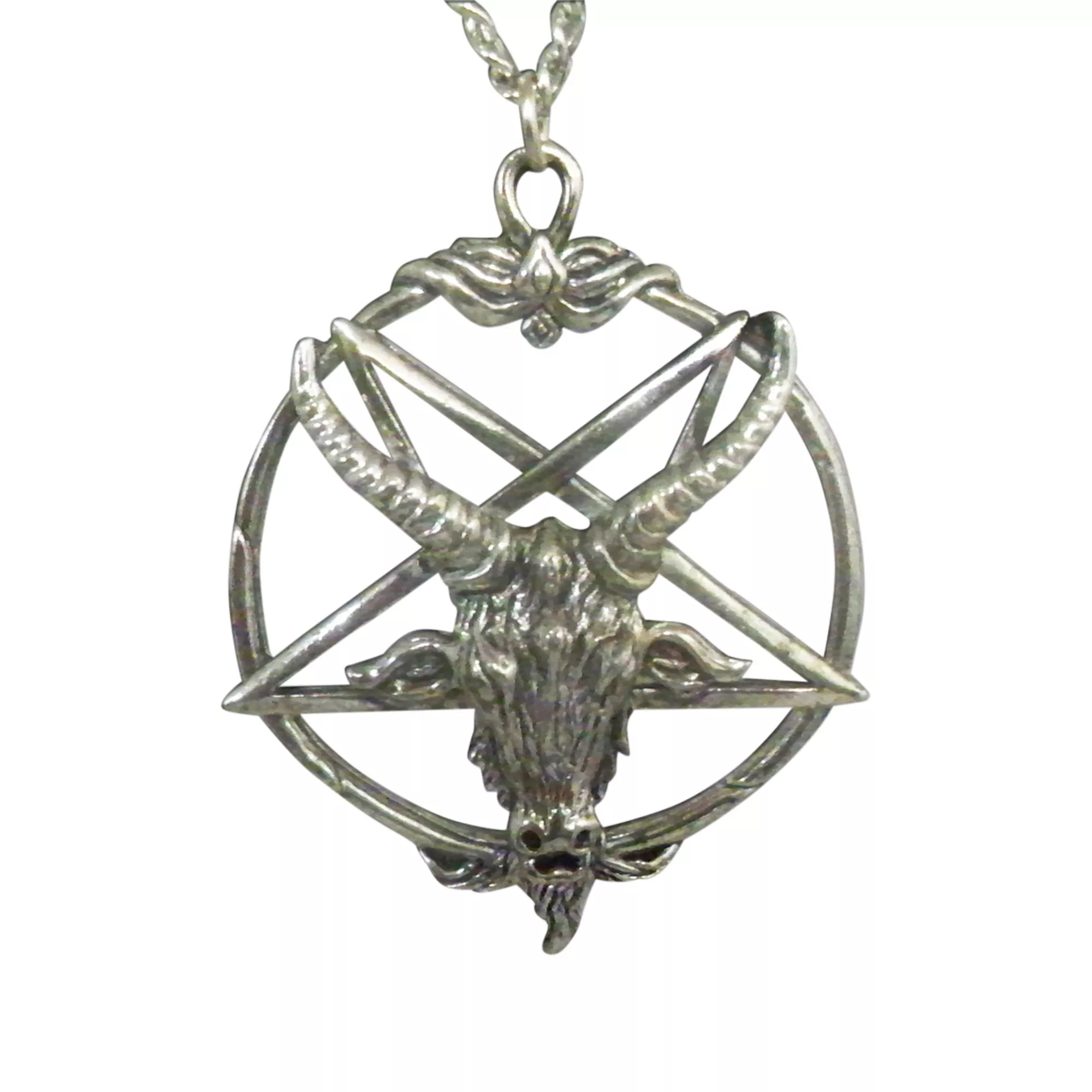 Ox Inverted Baphomet Pentagram Necklace at Spencer's