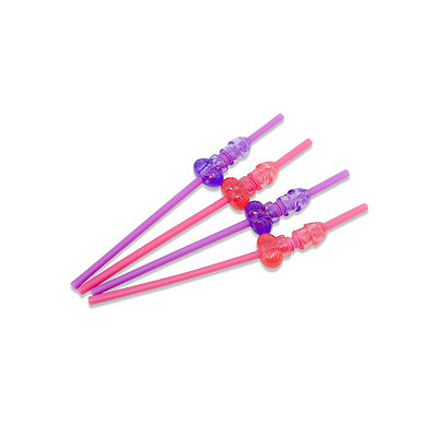 Modular Rainbow Penis Straws