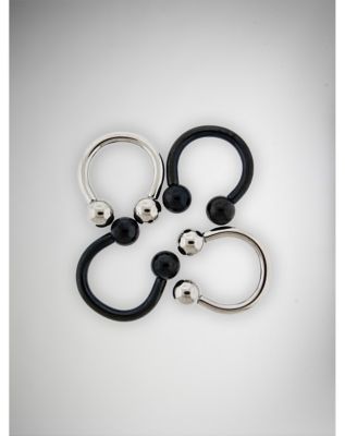 Black Horseshoe Rings - 2 Pair