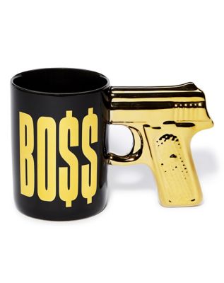 Foil Gold Gun Handle Boss Coffee Mug - 16 oz. - Spencer's