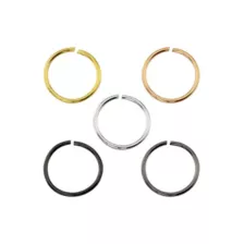 Multi-Pack Colored Hoop Nose Rings - 5 Pack at Spencer's