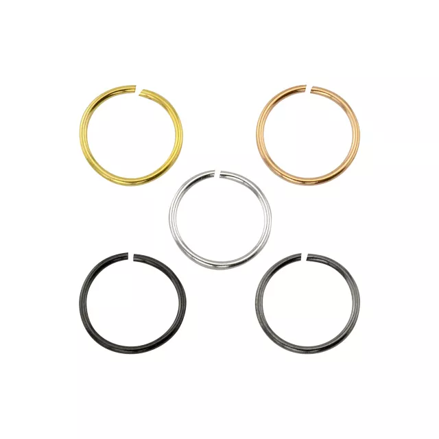 Multi-Pack Colored Hoop Nose Rings - 5 Pack at Spencer's