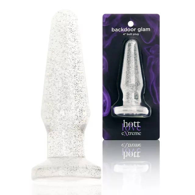 Backdoor Glam Clear Glitter Love Plug 4.8 Inch - Hott Love Extreme at Spencer's