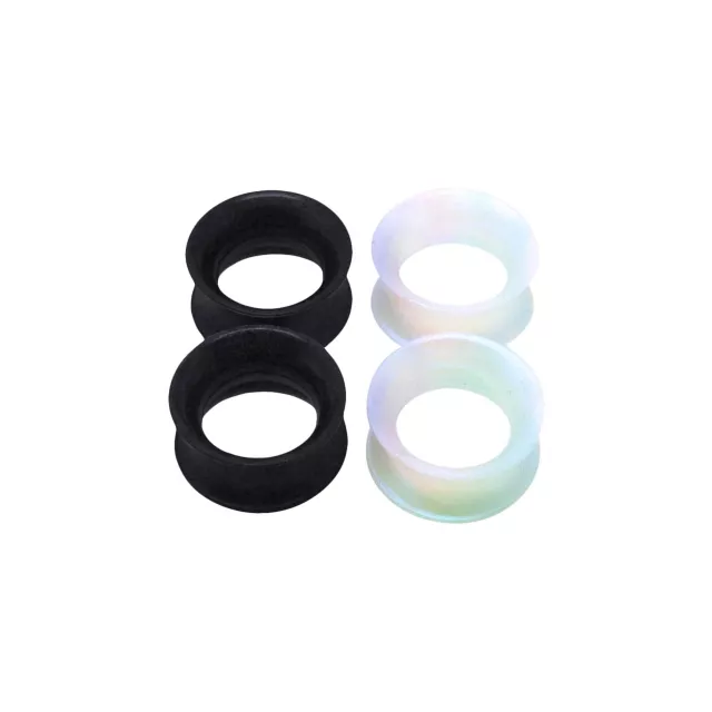 Multi-Pack Glow In The Dark Opal-Effect Tunnel Plugs - 2 Pair