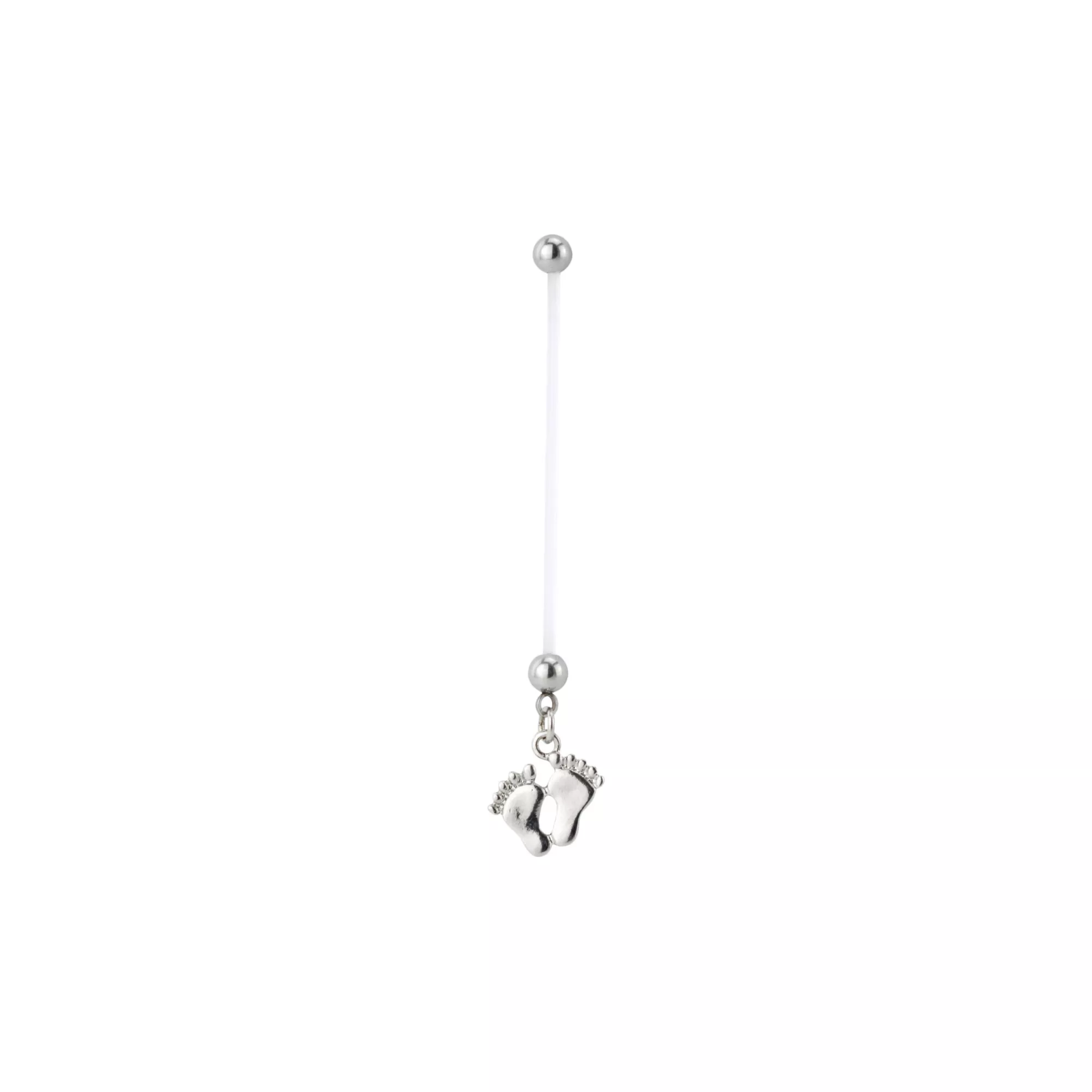 Baby Feet Pregnancy Dangle Belly Ring - 14 Gauge at Spencer's