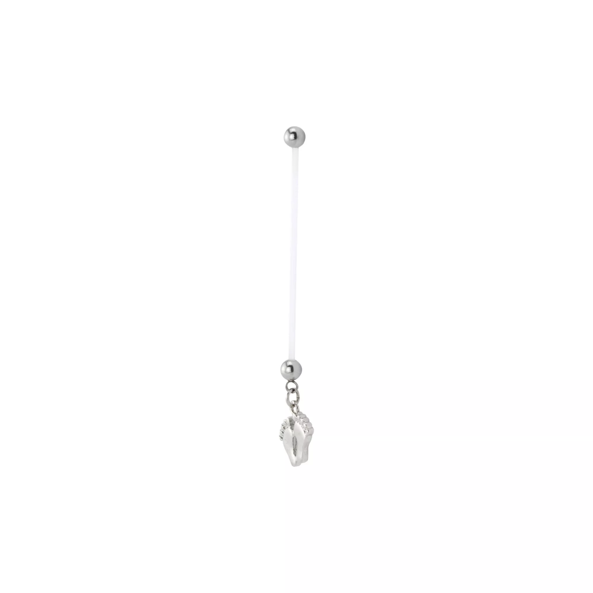 Baby Feet Pregnancy Dangle Belly Ring - 14 Gauge at Spencer's