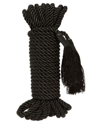 Silky Shackles Bondage Rope Black - Pleasure Bound