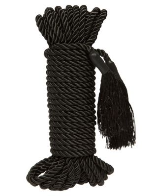 Silky Shackles Bondage Rope Black - Pleasure Bound picture