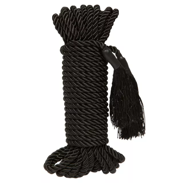 Silky Shackles Bondage Rope Black - Pleasure Bound at Spencer's