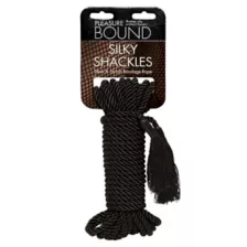Silky Shackles Bondage Rope Black - Pleasure Bound at Spencer's