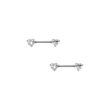 Clear CZ Heart Nipple Barbells at Spencer's