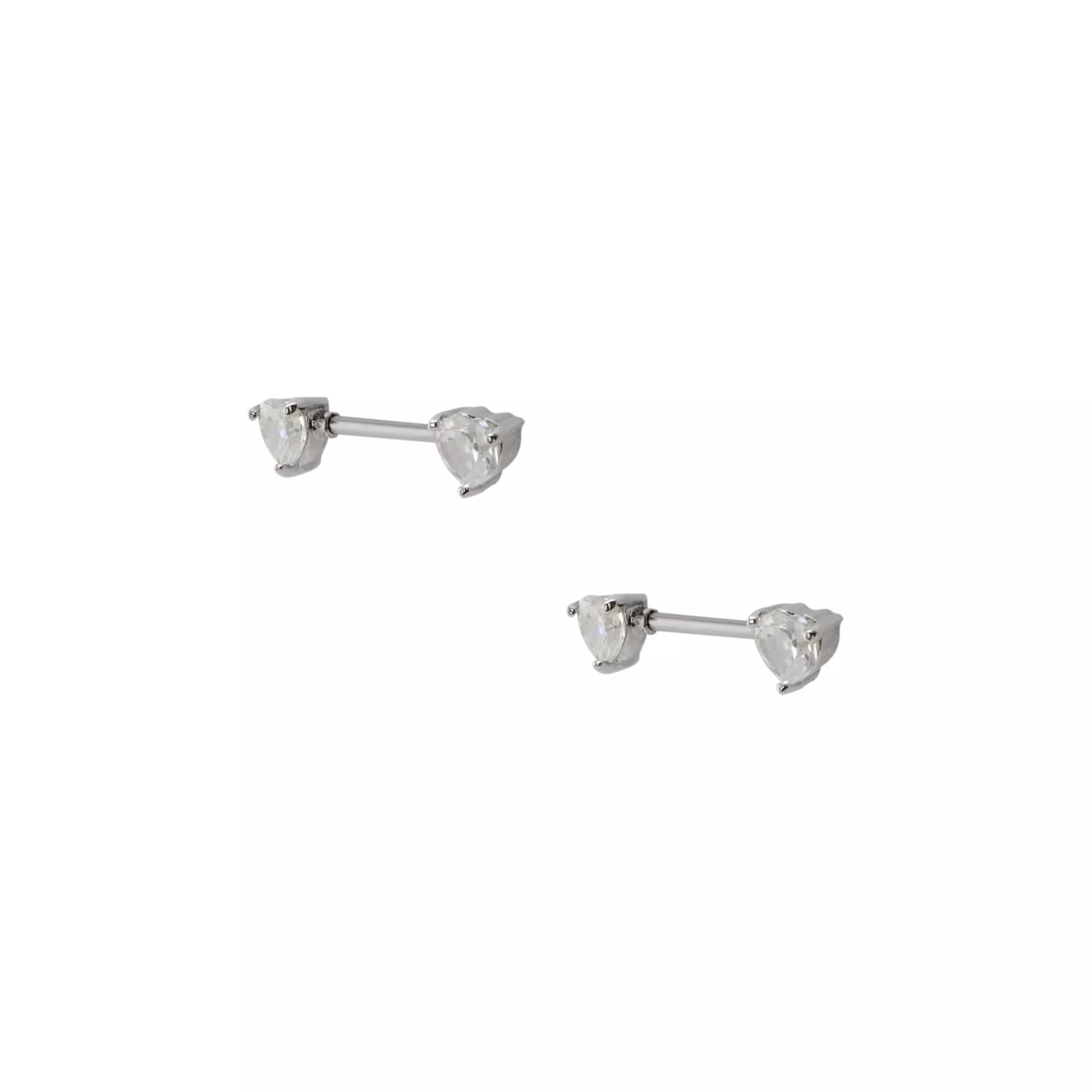 Clear CZ Heart Nipple Barbells at Spencer's
