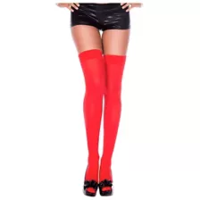 Opaque Thigh High Stockings - Red at Spencer's