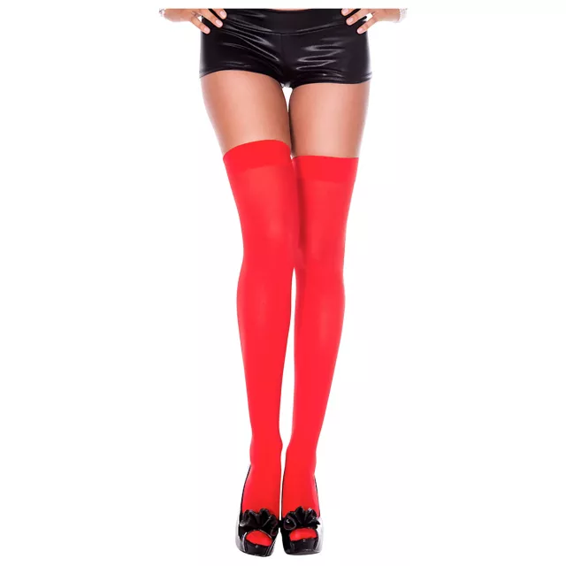 Opaque Thigh High Stockings - Red at Spencer's