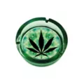 Green and Black Weed Leaf Ashtray at Spencer's